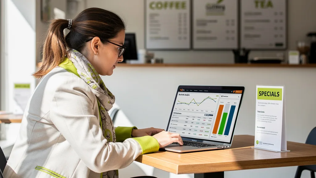 A freelancer analyzing backlink data on a Semrush dashboard on their laptop.