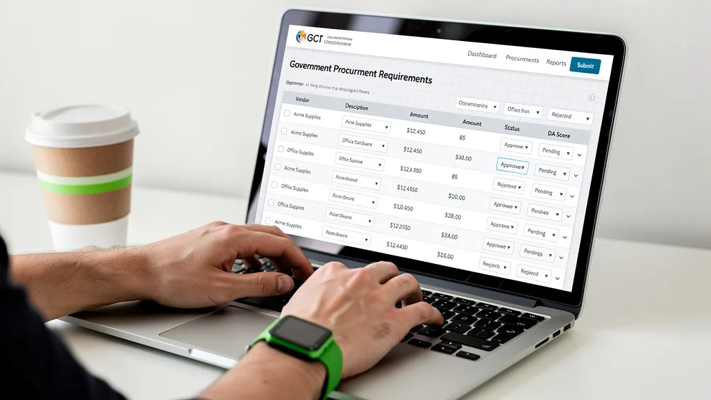 A person filling out a requirements form on the Digital Marketplace website.