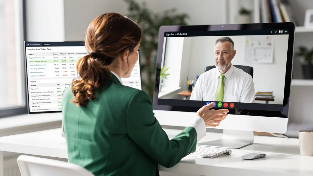 An ecommerce store owner talking with a supplier to get a backlink from their website.