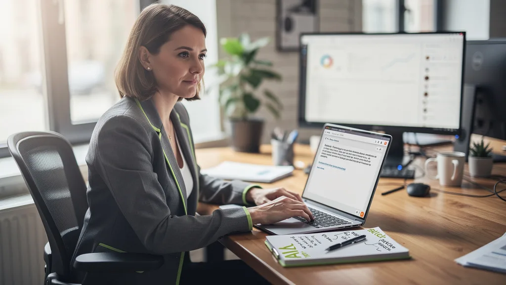 A content marketer composing a personalized email to an editor for a link building request.