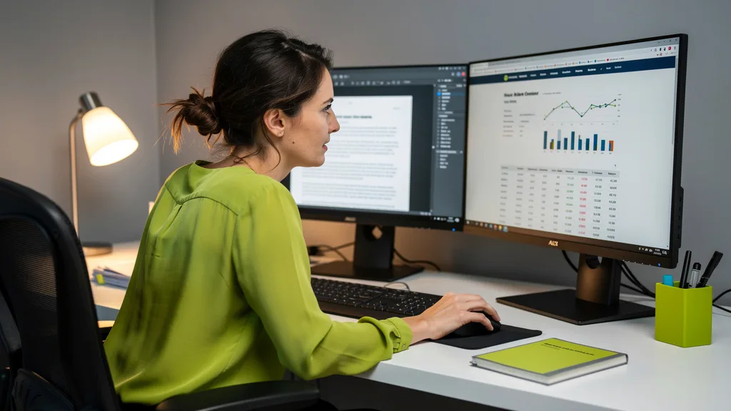 Click to manage / replace image An editor fact-checking a PBN article to ensure its accuracy for building trust with AI engines.