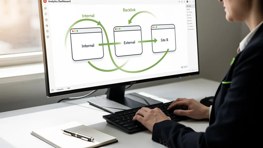 Diagram showing the difference between internal, external, and backlinks.