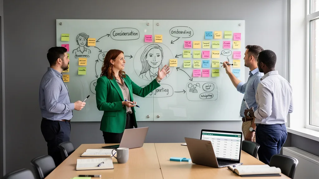 Click to manage / replace image A marketing team collaborating on defining target audience personas for an outreach strategy.