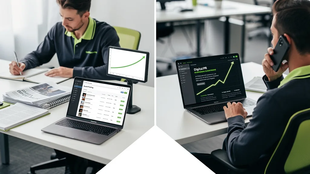A visual comparison of the link building outcomes from guest posting versus digital PR.