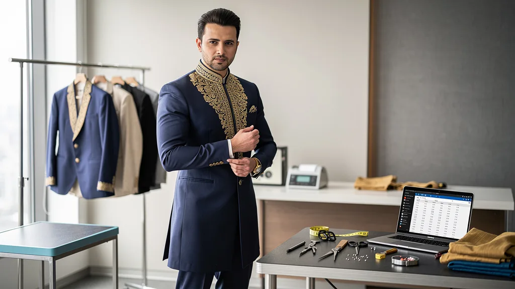 Click to manage / replace image Kurta vs Sherwani for Groom Attire in 2026: Design-focused sherwani for formal weddings