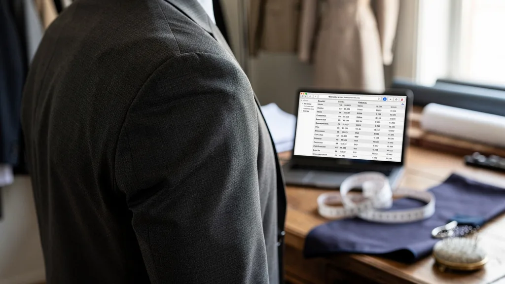 Click to manage / replace image A close-up on the shoulder of a man wearing a suit, showing a perfect fit with no divots.