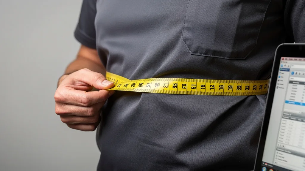 A person measuring their chest circumference with a soft yellow tape measure.