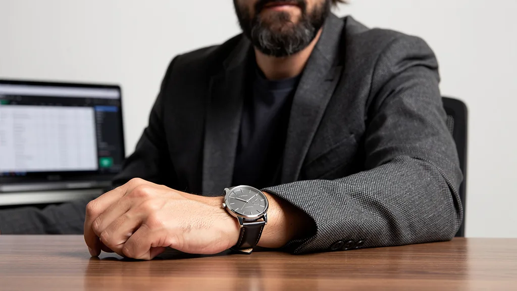 Close-up of a classic watch on a man