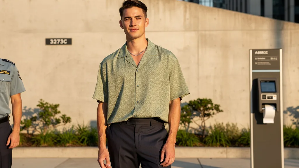 Click to manage / replace image A man showcasing a 2026 trending shirt style with a relaxed fit and earthy color.