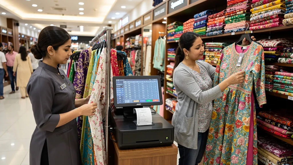Customers shopping for affordable clothing inside a busy Limelight store.