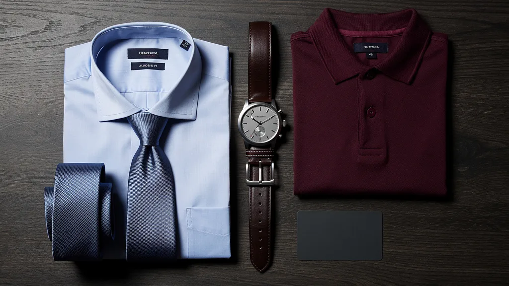 A flat lay comparing the style of a premium shirt vs polo.