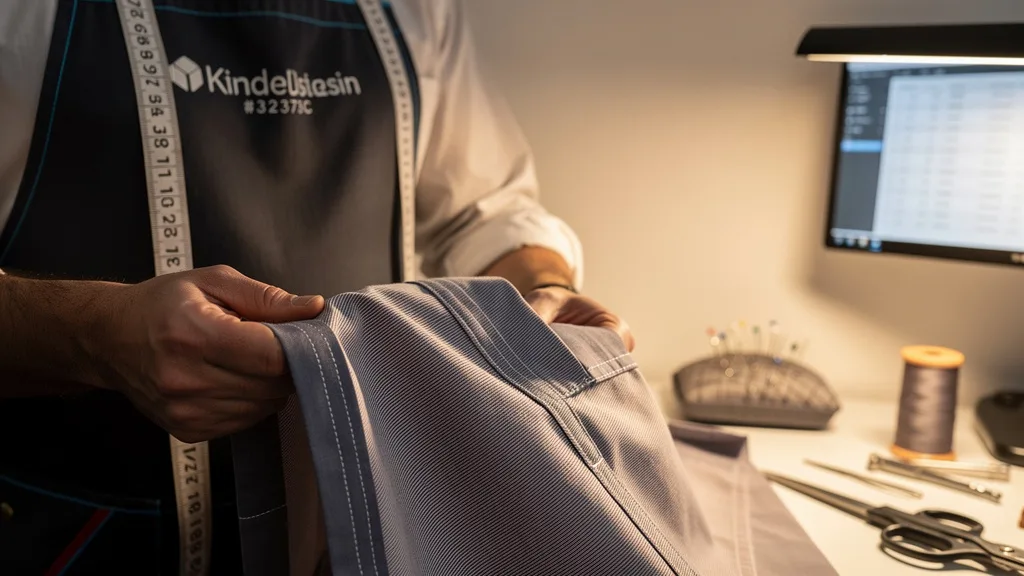 Close-up view of the quality stitching and durable fabric on a premium shirt.
