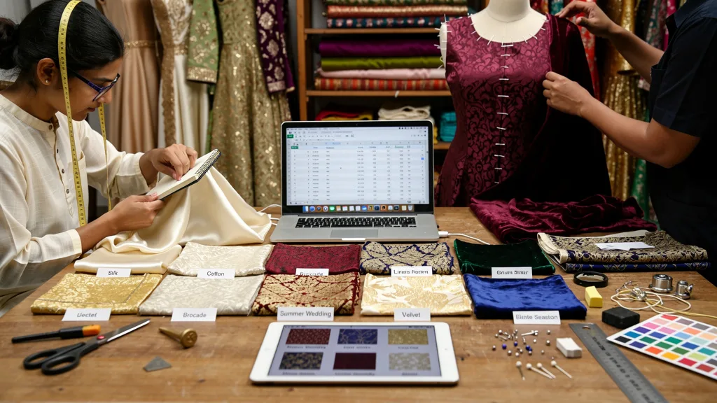 Click to manage / replace image Understanding the Different Types of Fabrics for Wedding Kurtas