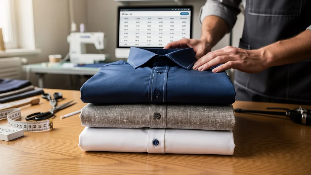 A stack of shirts showing different examples of the best fabric blends for premium XXXXL shirts.