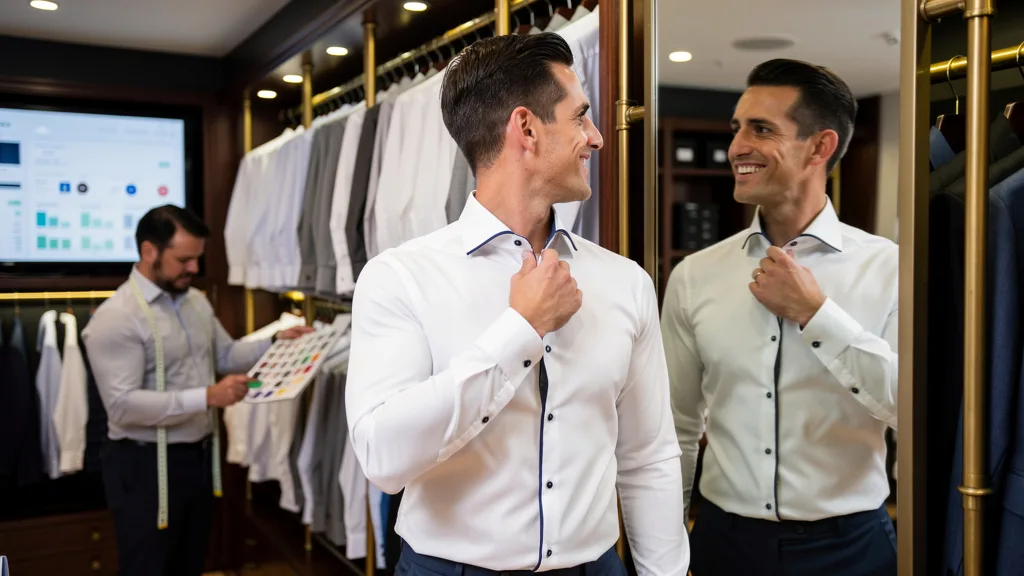 Confident man in premium shirt
