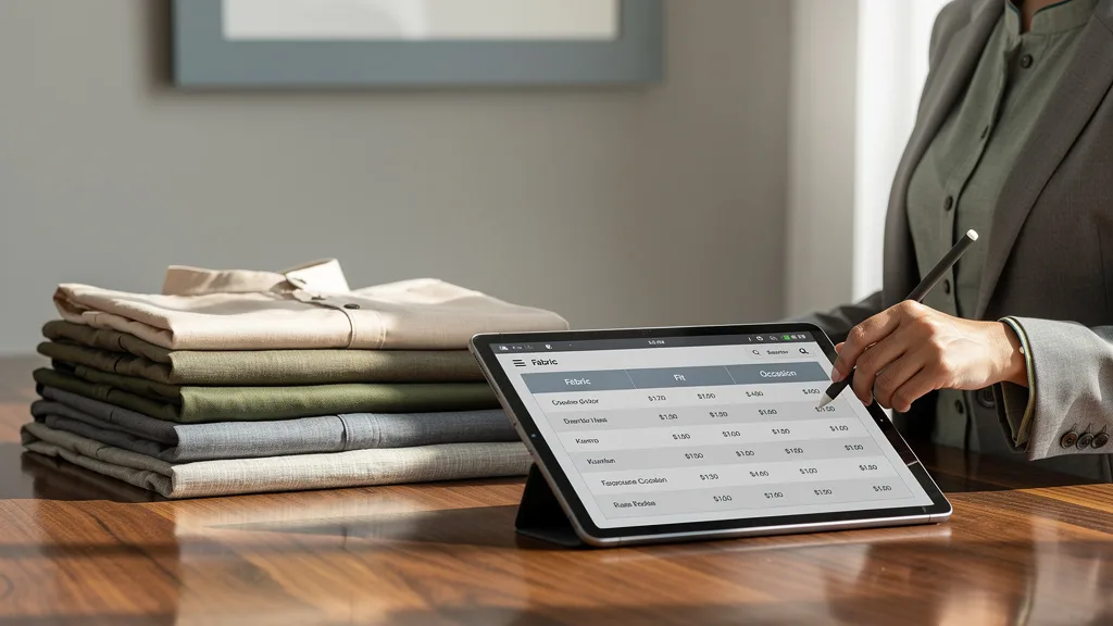 A digital tablet displaying a guide on how to select the right kurta for different festive occasions.