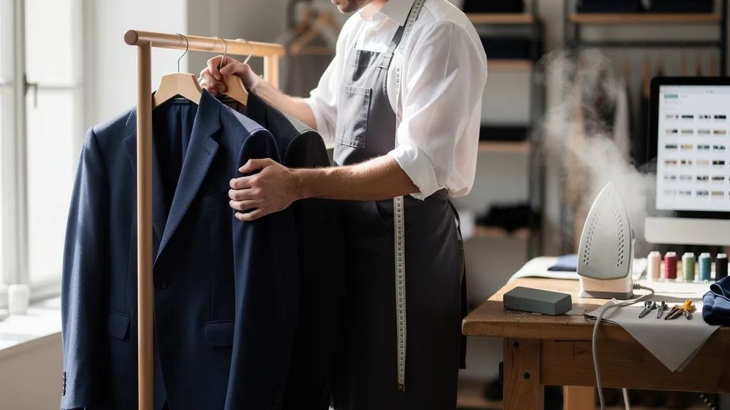 Click to manage / replace image Styling options for navy and charcoal suits, including shirts, ties, and shoes.