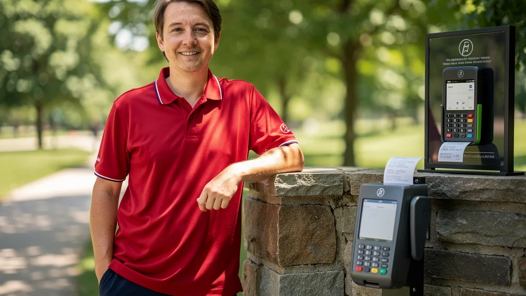 Click to manage / replace image A person wearing a soft, casual jersey polo shirt outdoors.