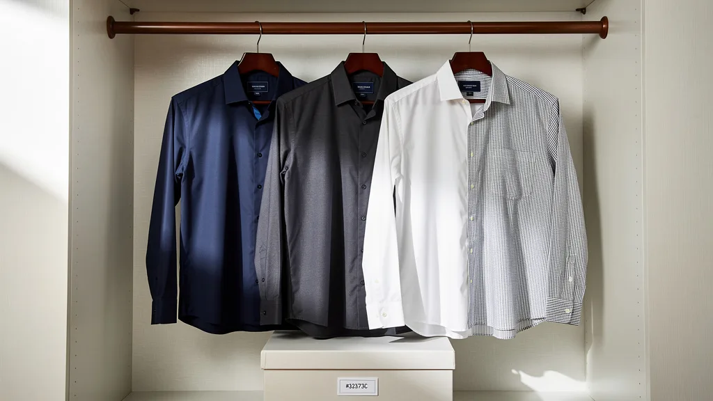 Care Tips - Properly stored big and tall shirts on wooden hangers, a vital care tip.