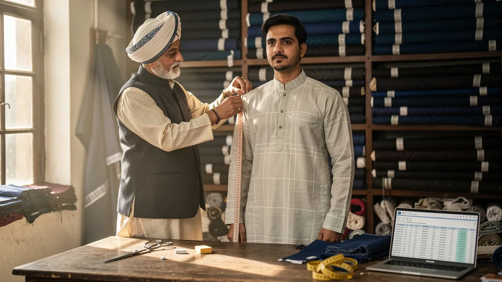 Click to manage / replace image Top 5 Mistakes When Buying - Considering custom-tailored options vs ready-made when buying a kurta online for big sizes.