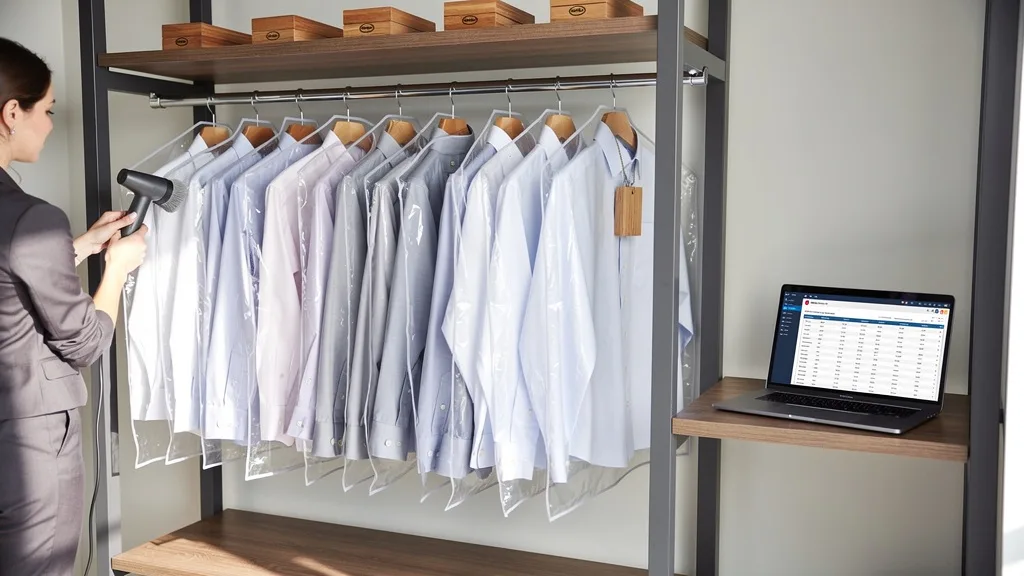 Click to manage / replace image A collection of essential shirt storage items including garment bags and cedar blocks.