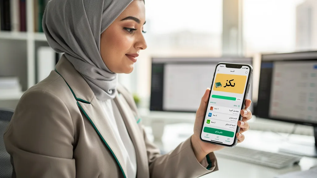 A smartphone screen displaying a free Arabic language learning app with flashcards.