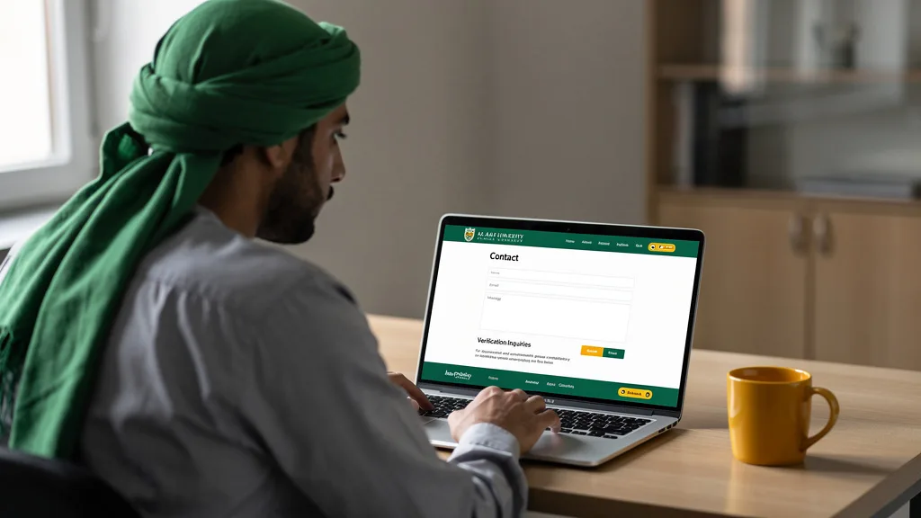 A user navigating the contact page of the Al-Azhar University official website.