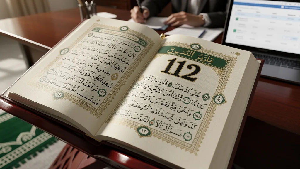 Click to manage / replace image Eastern Arabic numerals clearly marking a surah number in a printed Quran.