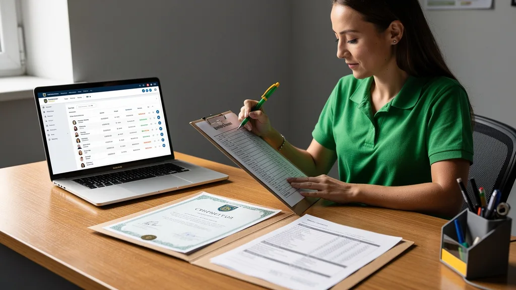 A checklist of information needed to verify a university degree.