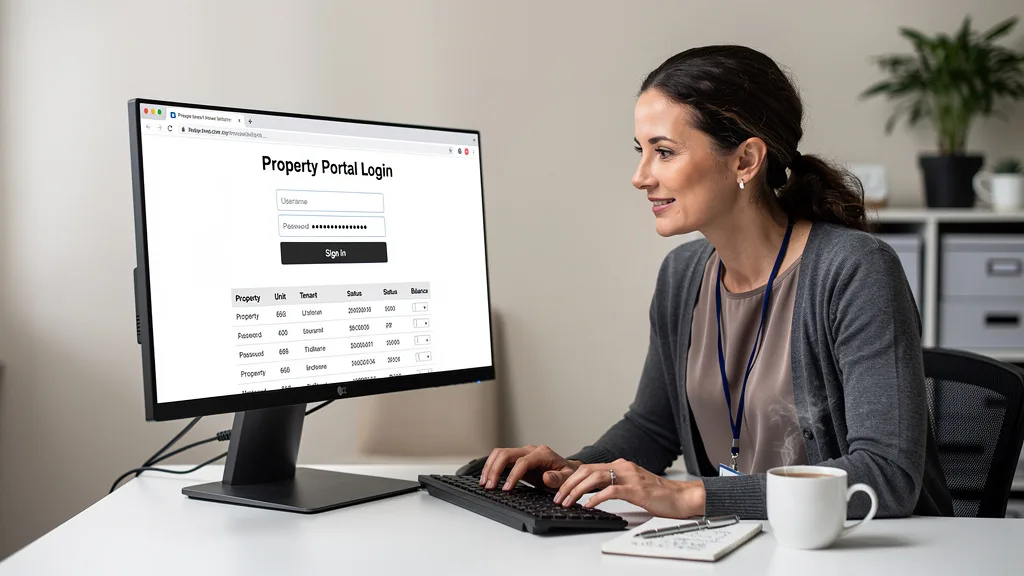 Using an incognito browser window to attempt a login on a property portal.