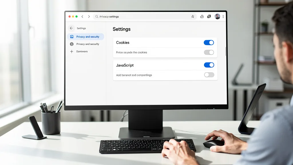 Click to manage / replace image A user enabling JavaScript in the Google Chrome browser settings menu.