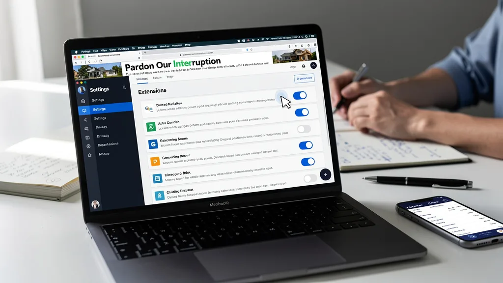 Click to manage / replace image Disabling a problematic browser extension in the settings menu to solve a website error.