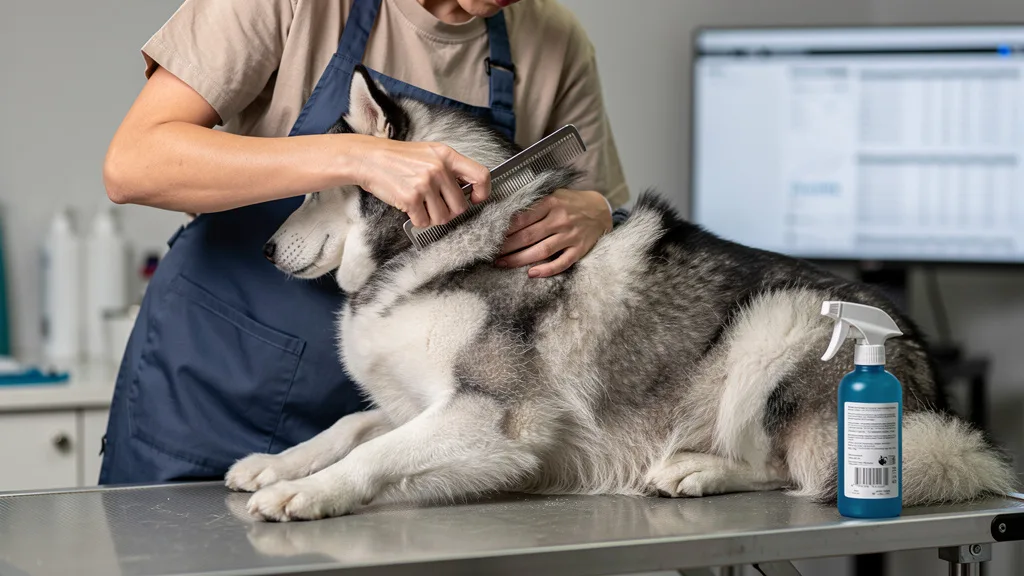 A close-up view of a dog