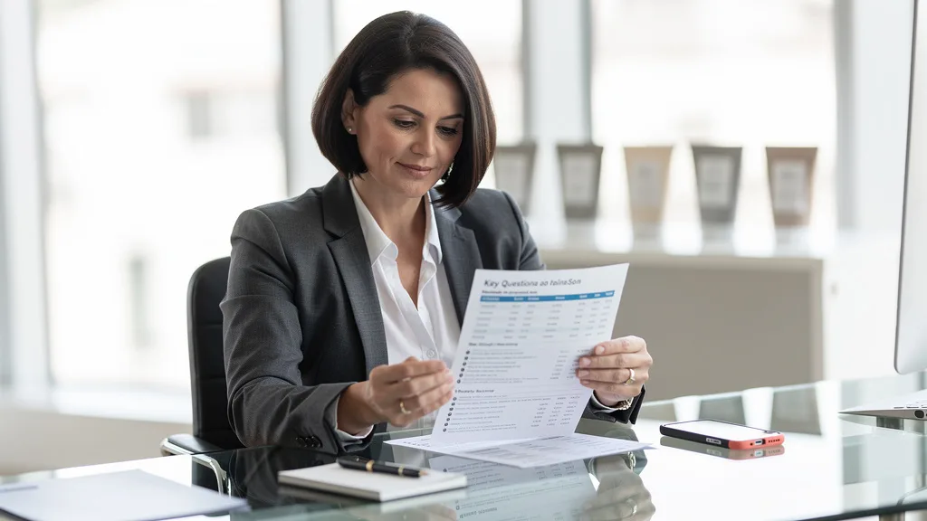 A B2B brand owner preparing for an Amazon agency discovery call with a list of key questions.