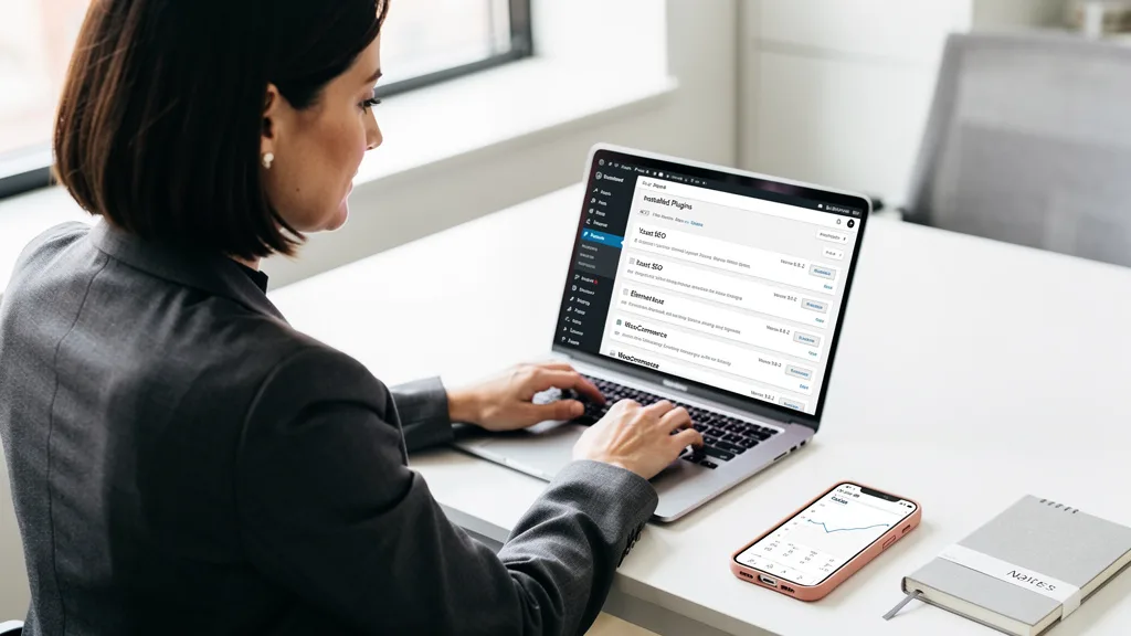Click to manage / replace image Essential WordPress plugins like Yoast SEO and Elementor being managed in the dashboard.