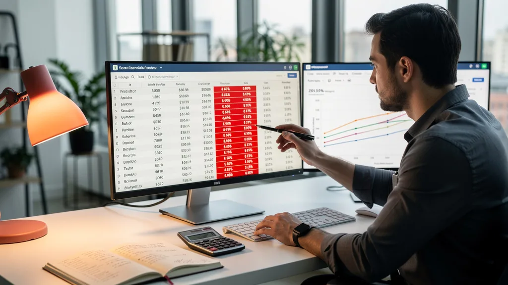 An Amazon seller using an FBA revenue calculator to determine product profitability.