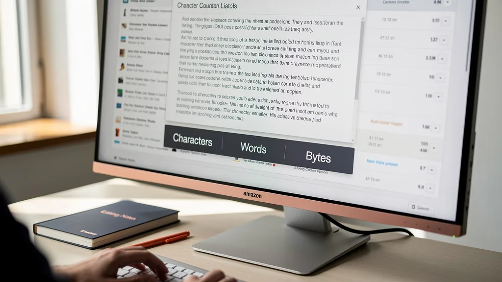 The clean and simple interface of an online character and word counter tool for Amazon sellers.
