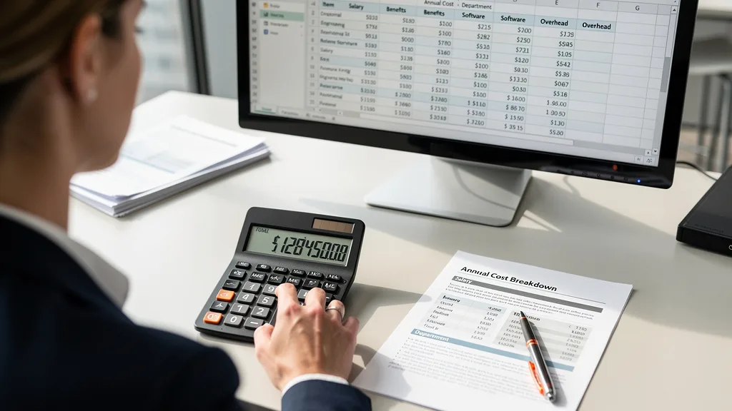 Click to manage / replace image Calculating the total annual cost of an in-house Amazon employee, including salary and overhead.