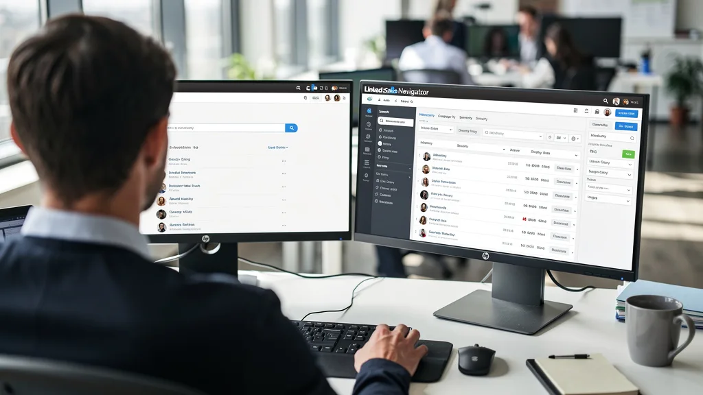 A comparison of the search interfaces between a regular LinkedIn account and Sales Navigator.