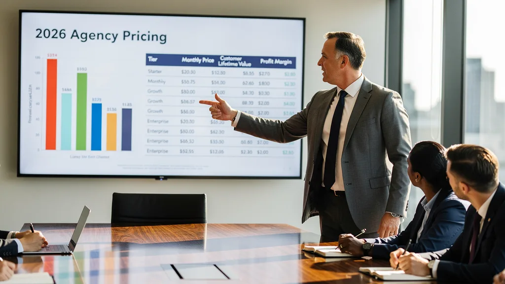 A business leader presenting a marketing budget allocation plan based on customer lifetime value data.