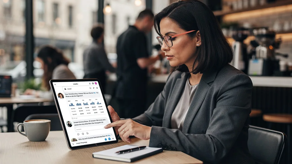 A person engaging with content from Amazon experts on their LinkedIn feed.