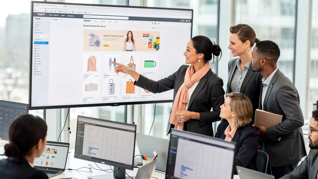 Click to manage / replace image A full-service Amazon agency team discussing a client