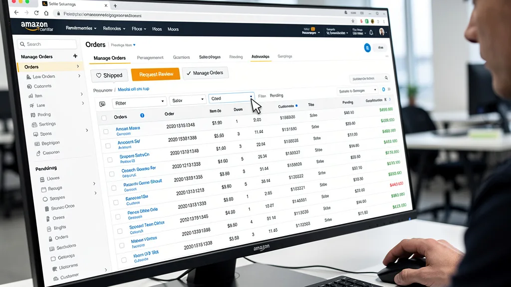 Click to manage / replace image A user in Amazon Seller Central about to click the