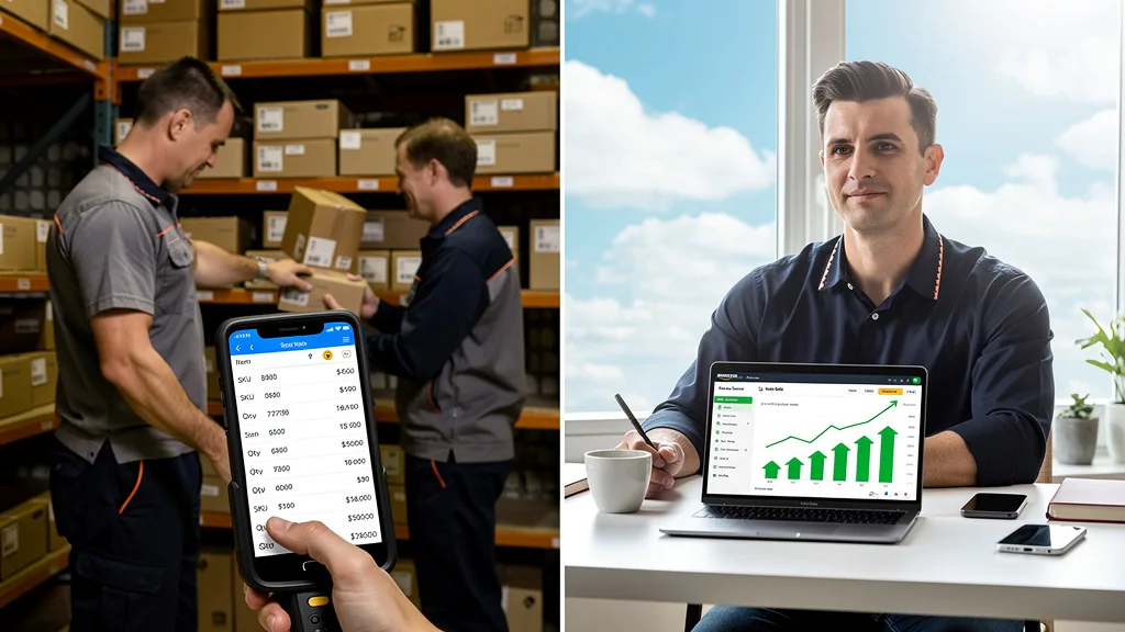 Amazon seller focused on business growth charts instead of manual labor.