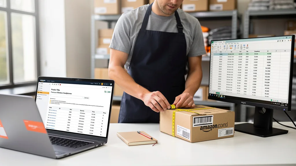 Click to manage / replace image A user pasting text into an online character counter to verify its length before using it on Amazon.