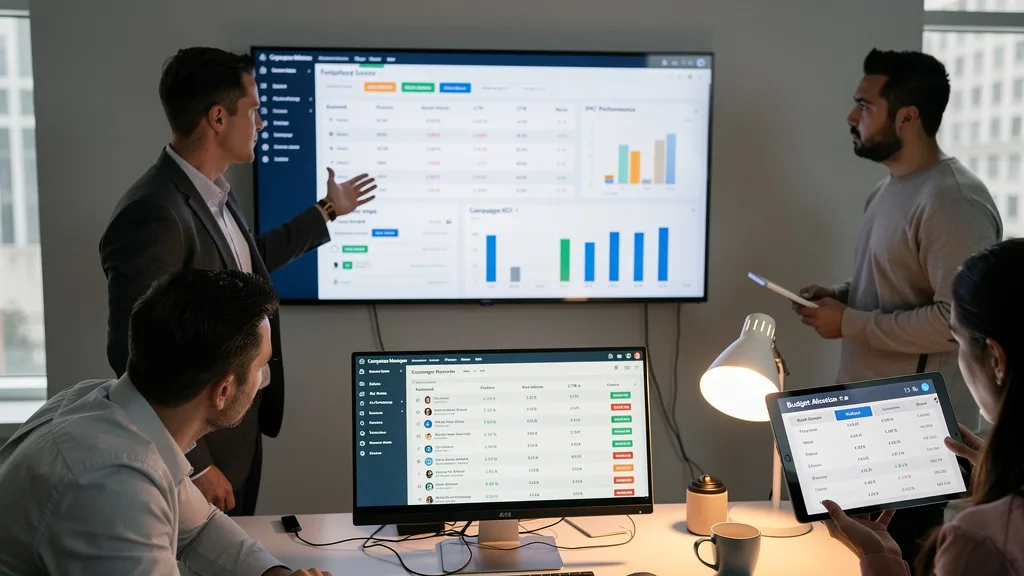 Click to manage / replace image A content strategist plans a quarterly marketing calendar on a large digital whiteboard.