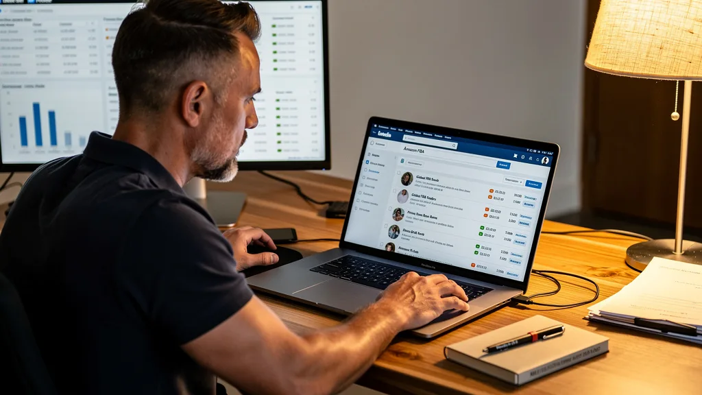 Using advanced LinkedIn search filters to find Amazon FBA sellers.