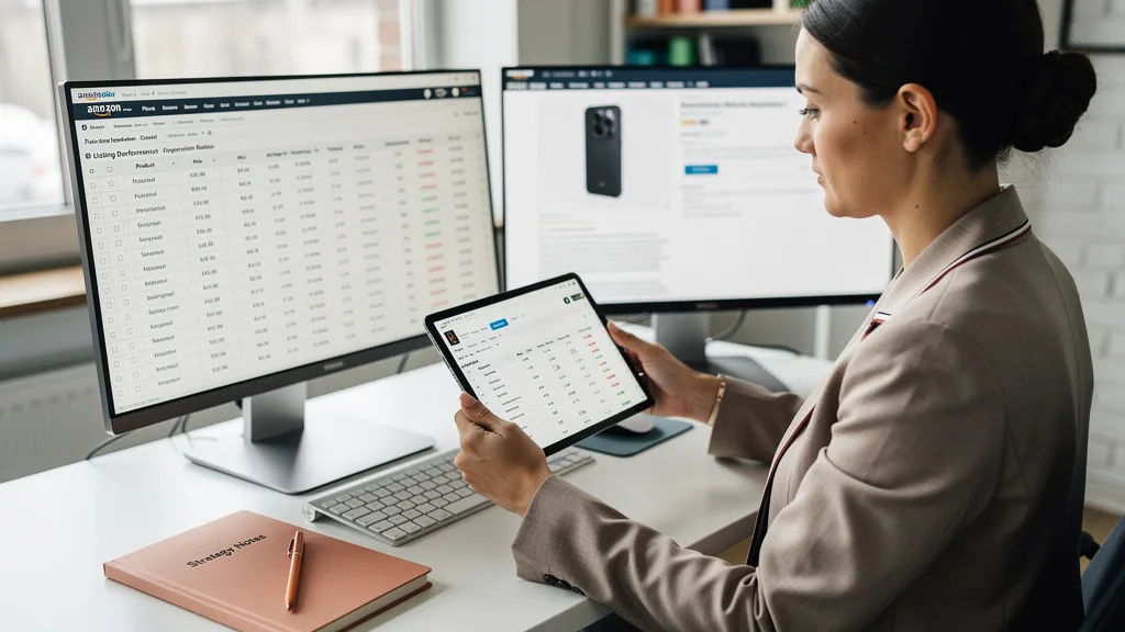 An Amazon brand owner reviewing an invoice that breaks down the costs of different listing optimization services.