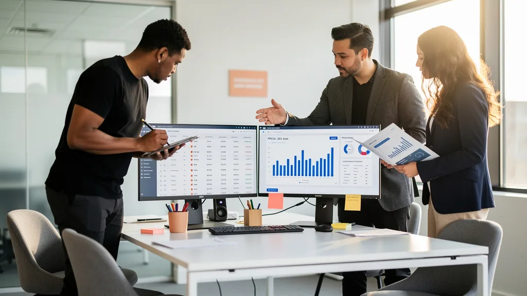 Click to manage / replace image A flowchart on a whiteboard illustrates the synergistic relationship between PPC and SEO strategies.