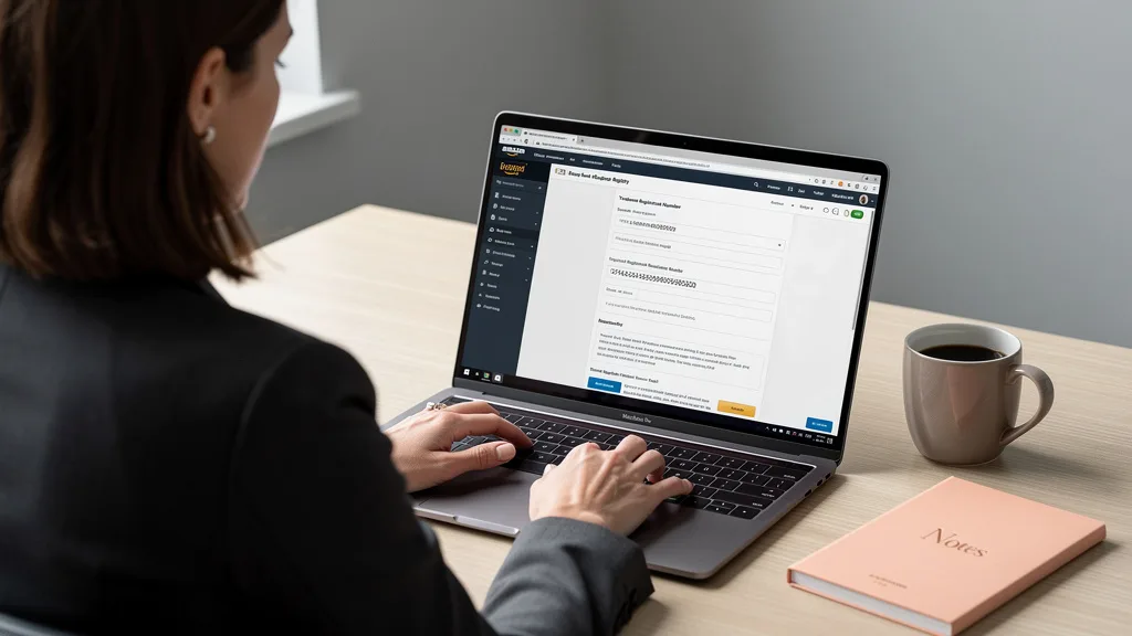 A seller entering their trademark registration number into the Amazon Brand Registry portal.
